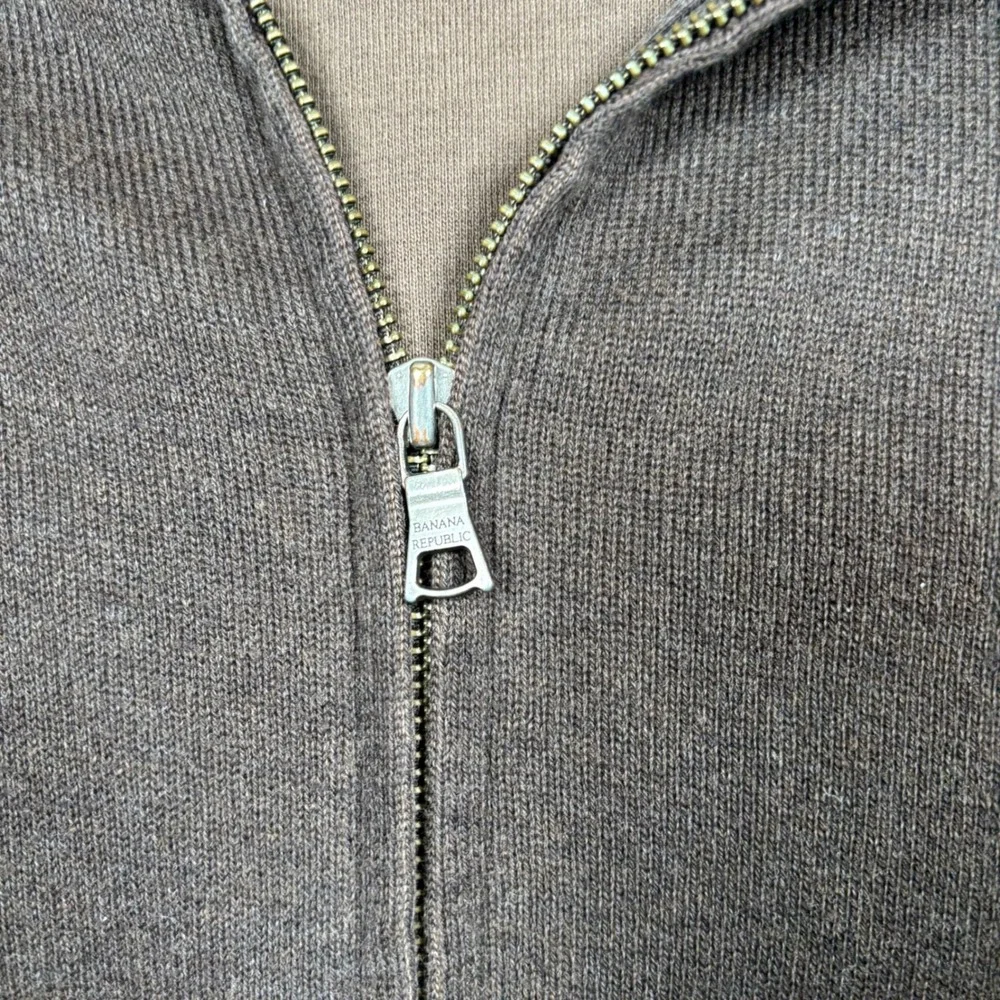 Banana‎ Republic Men's Zip Up Track Jacket Full Zip Brown Size L